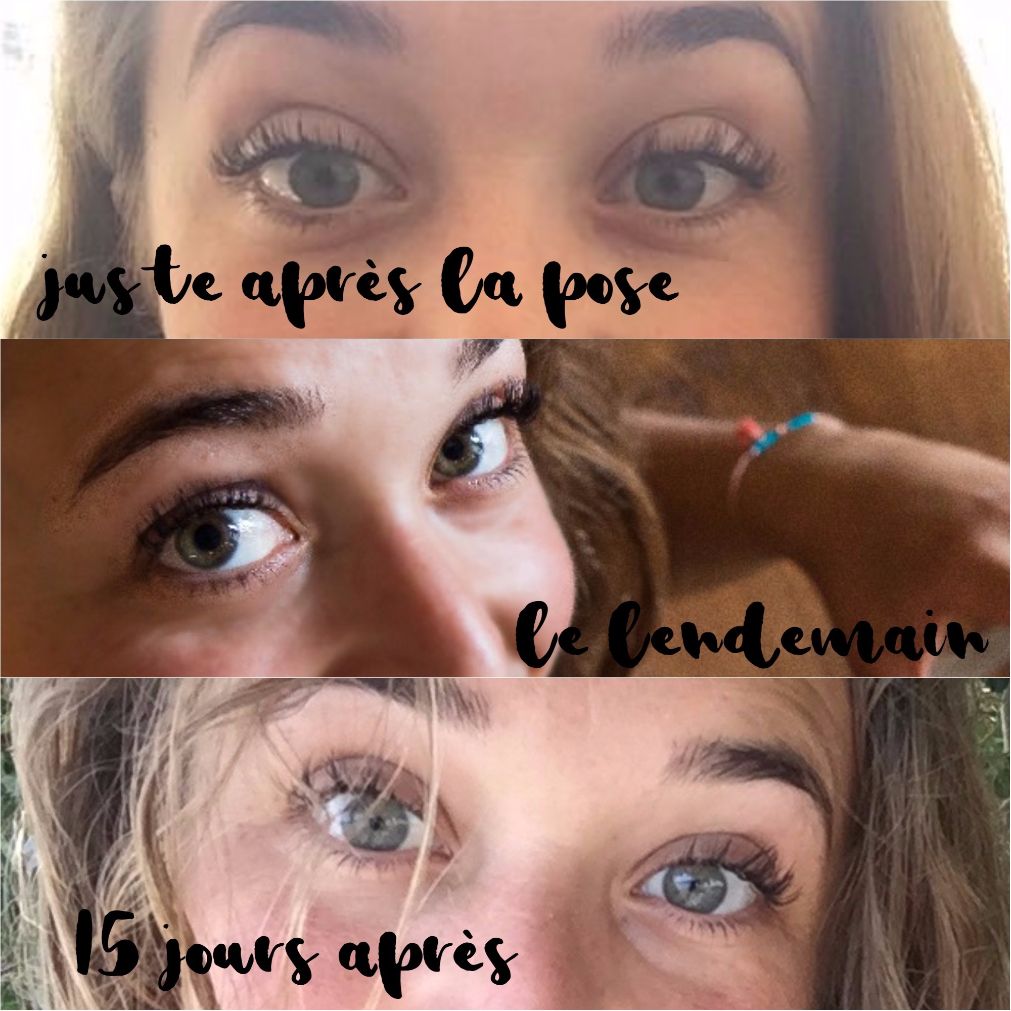 évolution extension de cils - blog Camille In Bordeaux