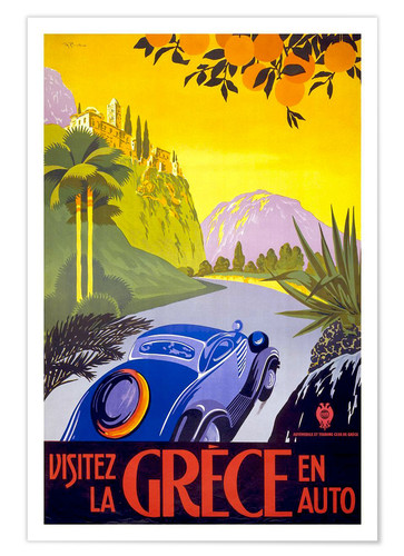 affiche rétro Grèce Posterlounge