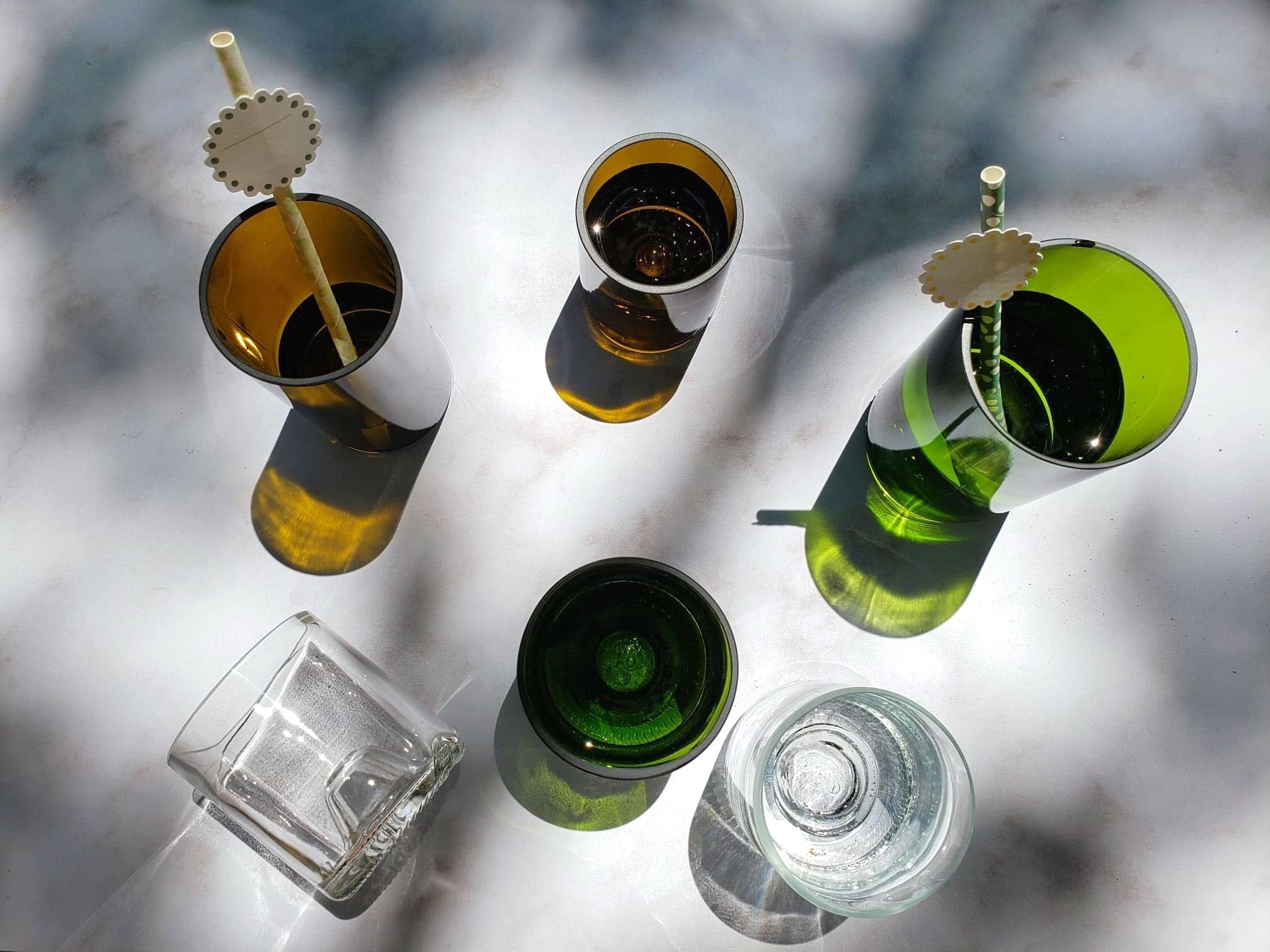  bouteilles de vins recyclées plates et culotées